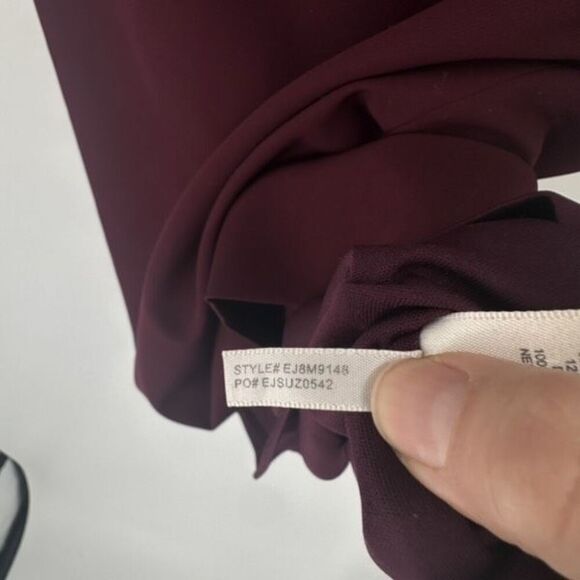 Eliza J Cocktail Sheath Dress Purple Plum Size 4‎ Asymmetrical Bow Elegant - Picture 8 of 11